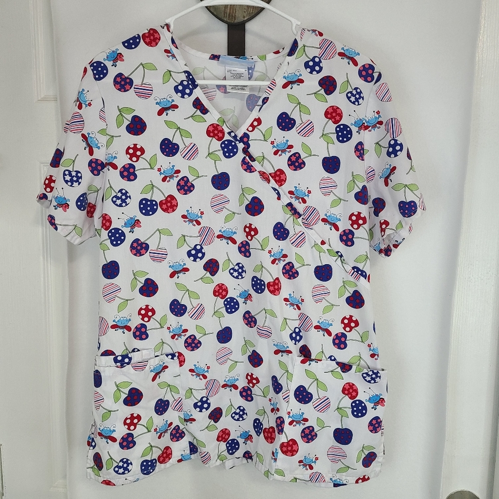 (778) SB Scrubs, Woman's Short Sleeve Work Scrubs, Size: Medium Color: White